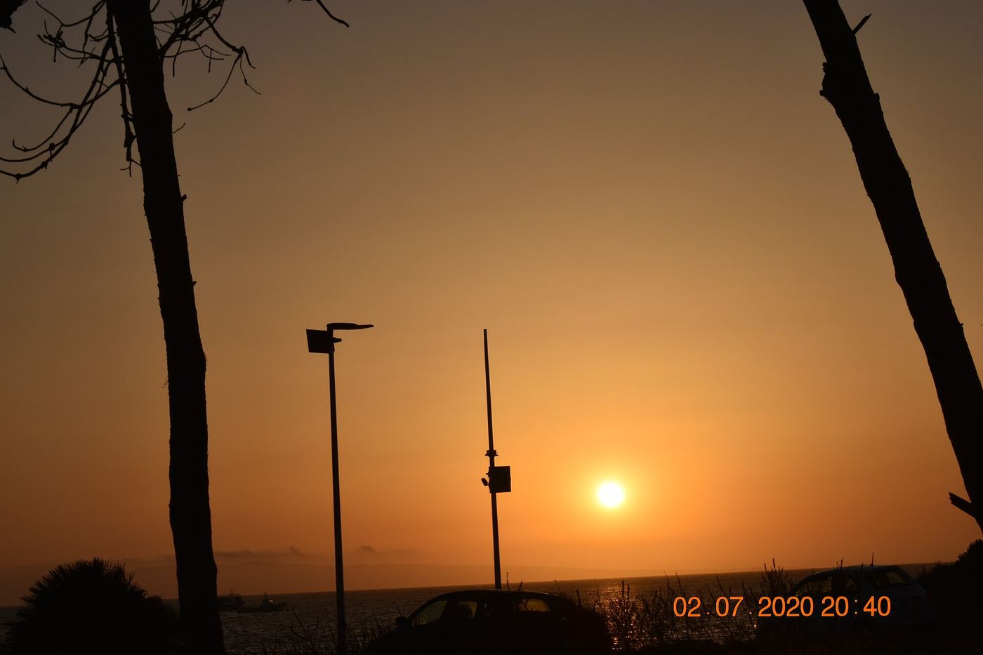 Coucher de soleil à Punta Trettu, le spot de kitesurf près de Portoscuso